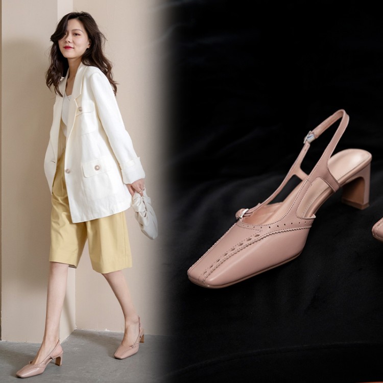 Minimalist Mary Jane Shoes with Buckle and Square Toe - Image 2