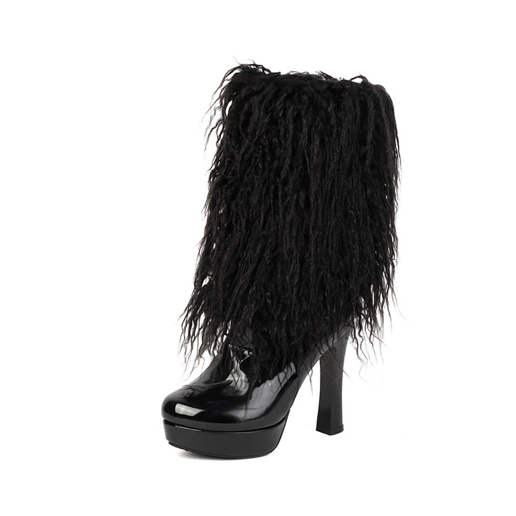 Women's Platform Martin Boots with Tassels and Hook-and-Loop Closure - Image 2