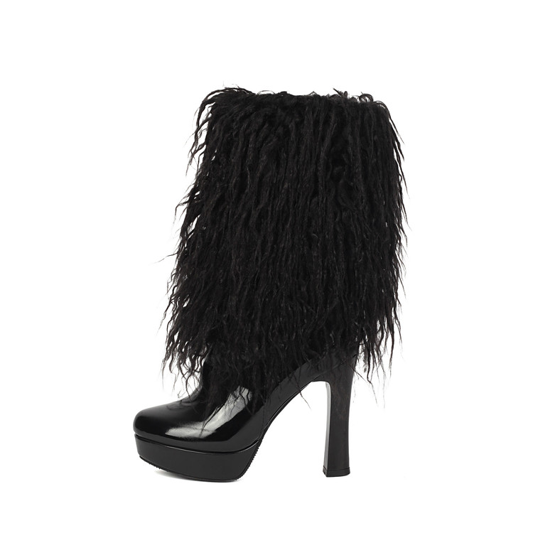 Women's Platform Martin Boots with Tassels and Hook-and-Loop Closure - Image 3