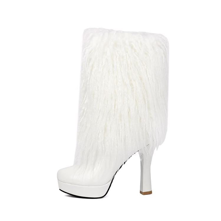 Women's Platform Martin Boots with Tassels and Hook-and-Loop Closure